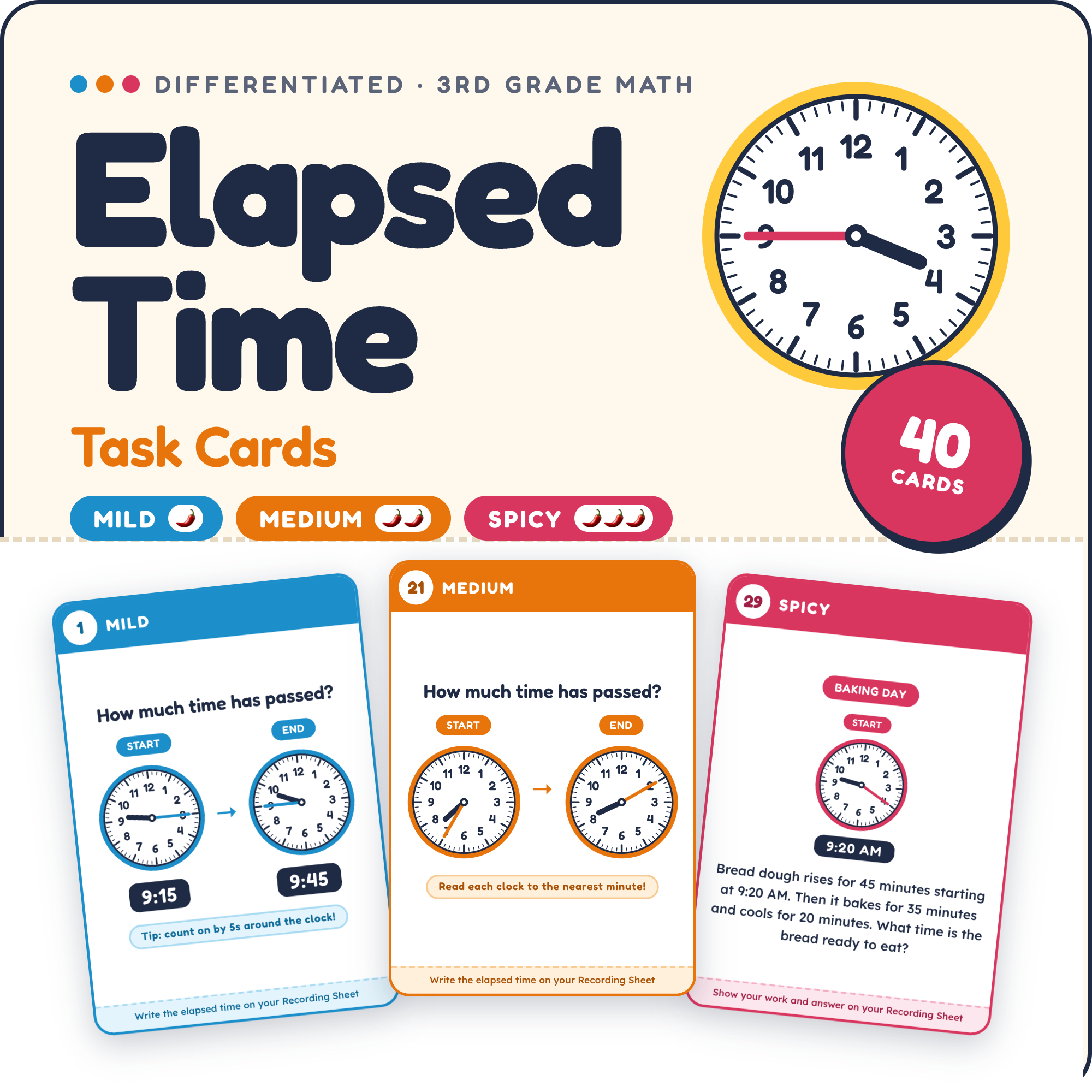Elapsed Time Task Cards